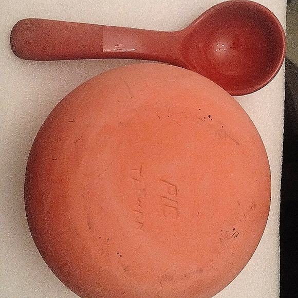 Vintage Terracotta Salsa Bowl with Spoon - Picture 2 of 5